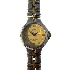 Vintage Seiko Ladies Watch Two Tone 1980s Quartz 8y21-0020